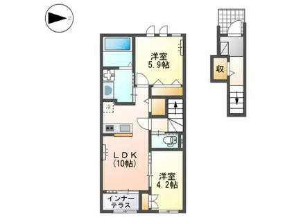 ロータス(2LDK/2階)の間取り写真