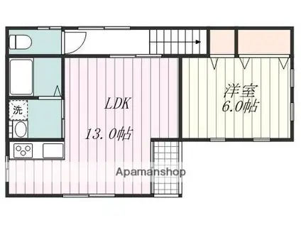 カーサL(1LDK/2階)の間取り写真
