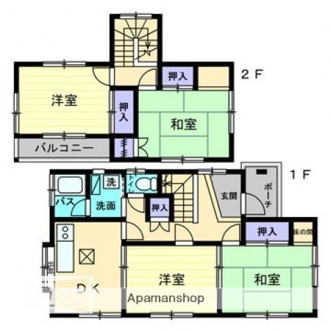 伊予鉄道横河原線 北久米駅 徒歩4分 2階建 築37年(4DK)の間取り写真