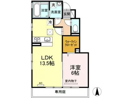 セジュール小坂 A棟(1LDK/1階)の間取り写真