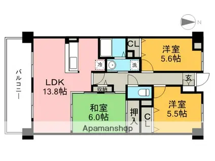 リヴィエール大高(3LDK/7階)の間取り写真