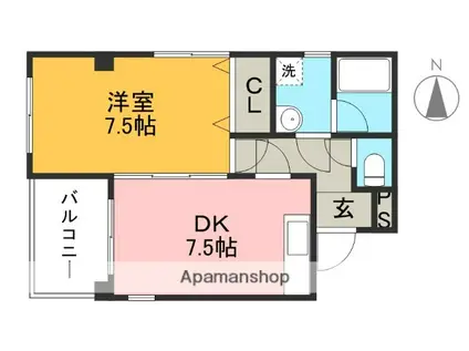コーポMIKI(1DK/3階)の間取り写真