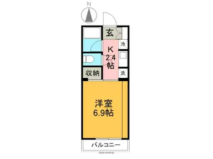 DENDEN NAKAMAMA(1K/2階)の間取り写真