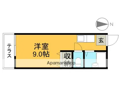 隅田ハイツ(ワンルーム/1階)の間取り写真