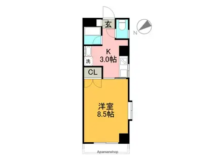 ルーチェ(1K/4階)の間取り写真