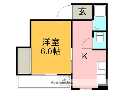 ハイツ寿(1K/3階)の間取り写真