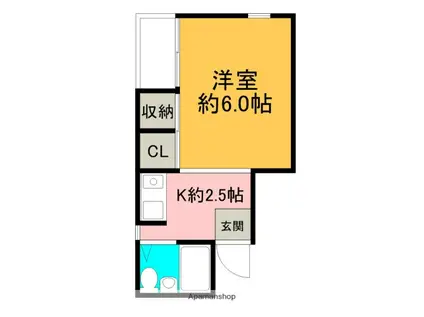 コーポカワイA(1K/3階)の間取り写真