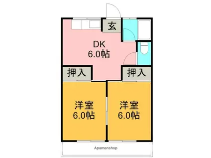 森本マンション(2DK/2階)の間取り写真