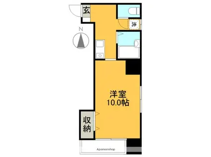 リヴィエラ二葉町(ワンルーム/3階)の間取り写真