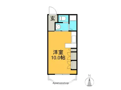 とさでん交通後免線 高須駅(高知) 徒歩2分 5階建 築38年(ワンルーム/1階)の間取り写真