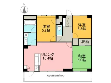 アストーレ青柳(3LDK/3階)の間取り写真