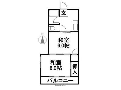 FKマンション(2K/1階)の間取り写真