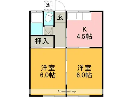 泉ハイツ(2K/2階)の間取り写真