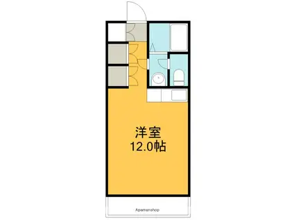 とさでん交通後免線 知寄町三丁目駅 徒歩5分 11階建 築36年(ワンルーム/8階)の間取り写真