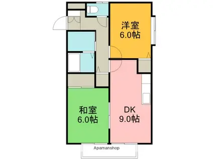 カーサ150(2LDK/2階)の間取り写真