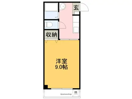 メゾンレーヴ高須(1K/3階)の間取り写真