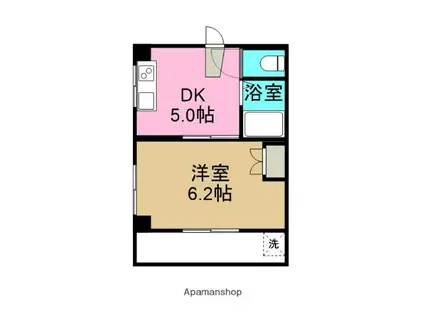 小倉ハイツ(1DK/3階)の間取り写真