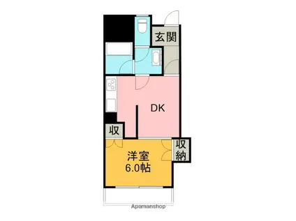 ルーカス高須(1DK/4階)の間取り写真