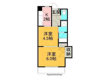 ルーカス高須(1DK/6階)の間取り写真