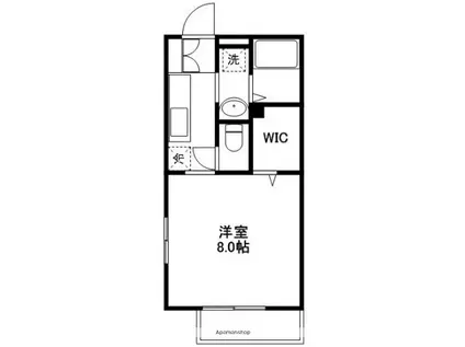 イエローコート 南棟(1K/1階)の間取り写真