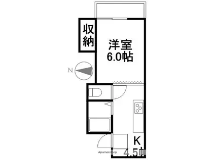 ブライトハウス(ワンルーム/1階)の間取り写真