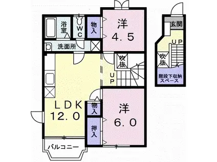 めぞんちひろ(2LDK/2階)の間取り写真