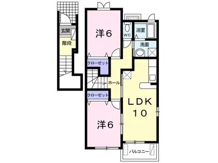 ミルフィーユ D棟(2LDK/2階)の間取り写真