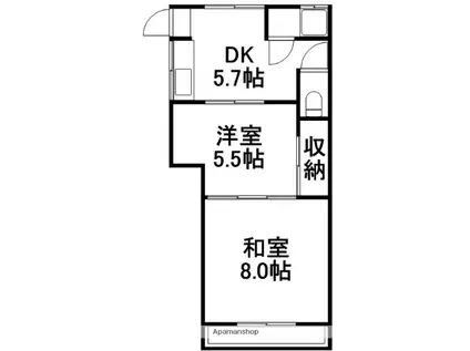 グリーンハイツ(2DK/4階)の間取り写真