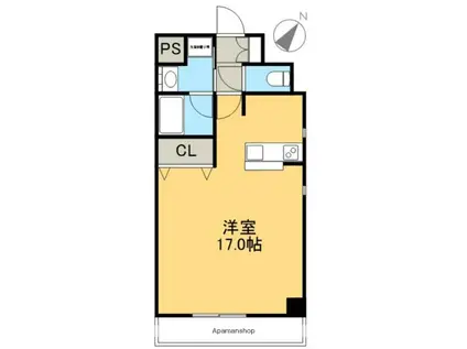 とさでん交通桟橋線 梅の辻駅 徒歩3分 7階建 築5年(ワンルーム/3階)の間取り写真