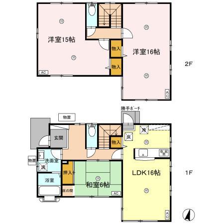 高知県高知市 2階建 築31年(3LDK)の間取り写真