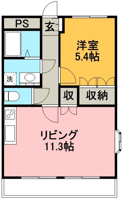 ネオクレストⅠ(1LDK/1階)の間取り写真