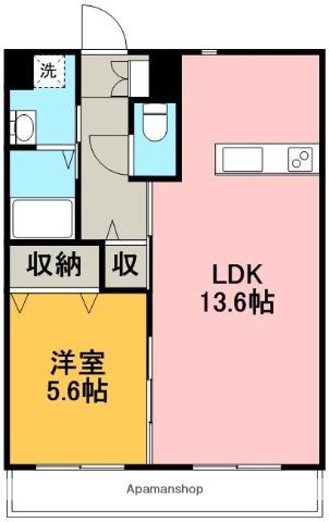 エルフィーノⅡ(1LDK/6階)の間取り写真
