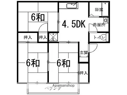 ピュアステイツ一宮中町(3DK/1階)の間取り写真