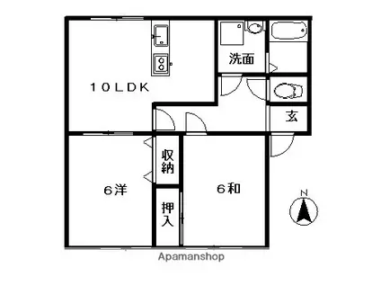 エクレール(2LDK/2階)の間取り写真
