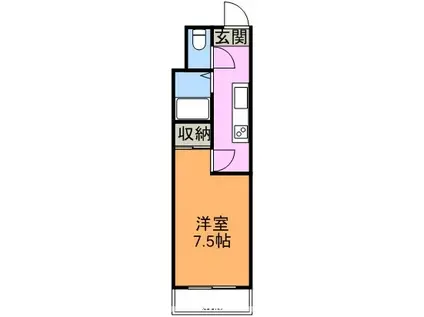 ピュアコート高須(1K/4階)の間取り写真