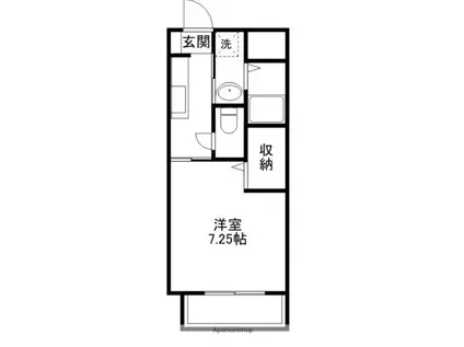 ジュネス南川添(1K/1階)の間取り写真