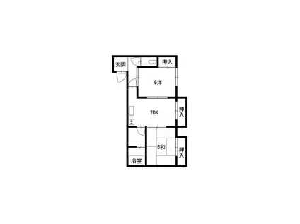 ハートフル園(2DK/2階)の間取り写真