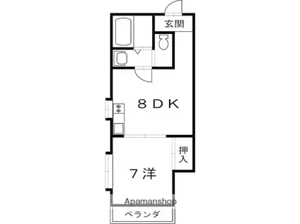 ルミネハイツA棟(1DK/4階)の間取り写真