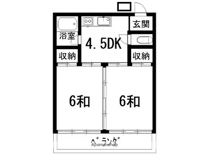 芝マンション(2DK/2階)の間取り写真