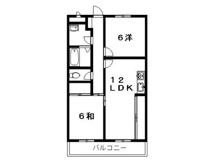 セレニオンハイツ(2LDK/2階)の間取り写真