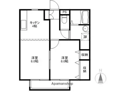 ソレーユ高見Ⅲ(2K/2階)の間取り写真
