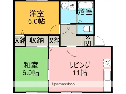 タウンコート(2LDK/2階)の間取り写真