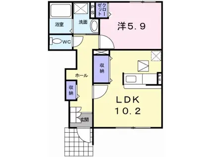 グレイスレジデンス(1LDK/1階)の間取り写真