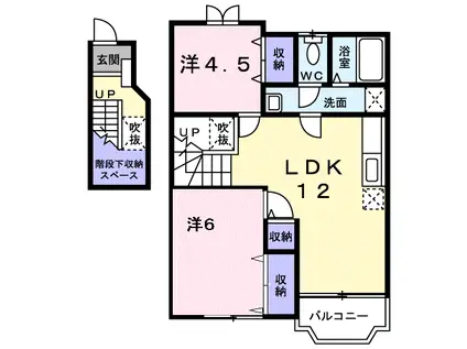 フローラルⅠ(2LDK/2階)の間取り写真