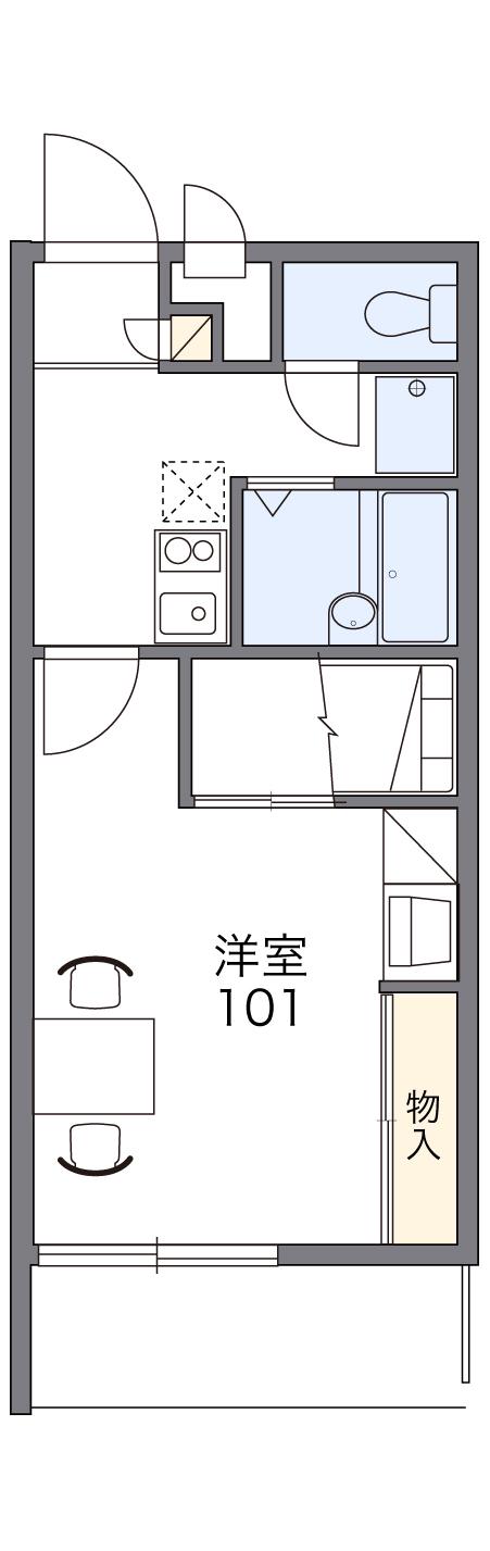 レオパレスアデッソⅡ(1K/1階)の間取り写真