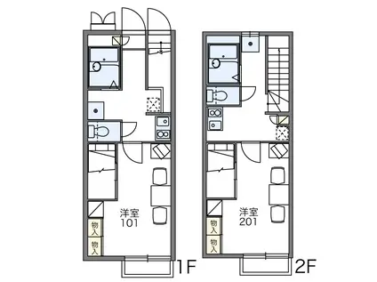 レオパレスハーモニーヒルズ(1K/1階)の間取り写真