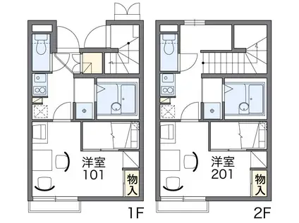 レオパレスMERIT(1K/2階)の間取り写真