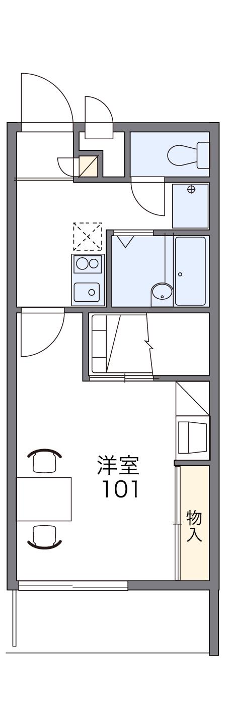 レオパレスSUNDOWNER(1K/1階)の間取り写真