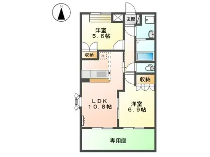 アーバン・ハイム(2LDK/1階)の間取り写真