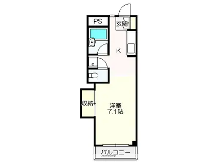 ソフィア大津(1K/1階)の間取り写真